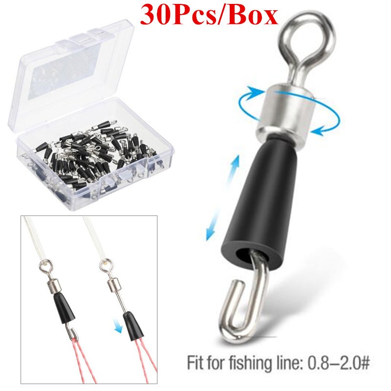 Details about  / 30pcs Ball Bearing Swivel Solid Rings quick fast link connector Fishing Hook
