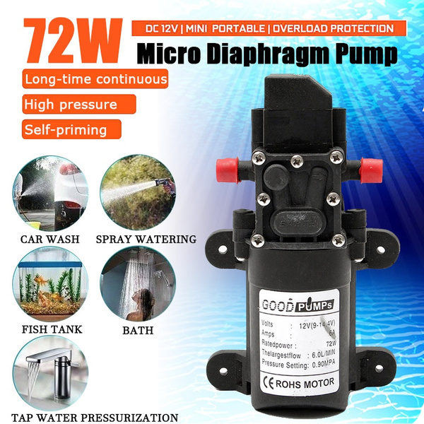 12V 70W 6L/Min 130Psi High Pressure Diaphragm Self Priming Water Pump For Wash 