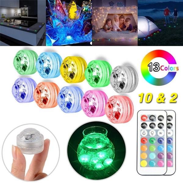 10 X Multi Color Submersible Boundary style 13 Colors LED RGB Lamps ...