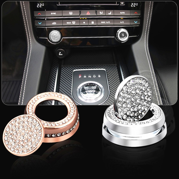 kromatisk enhed Diplomat Car Bling Accessories Fit for Jaguar F-PACE XEL XFL XE XF XJ Ignition Start  Button Sound Knob Rhinestone 3D Decals Cover 2 Pcs/Set | Wish