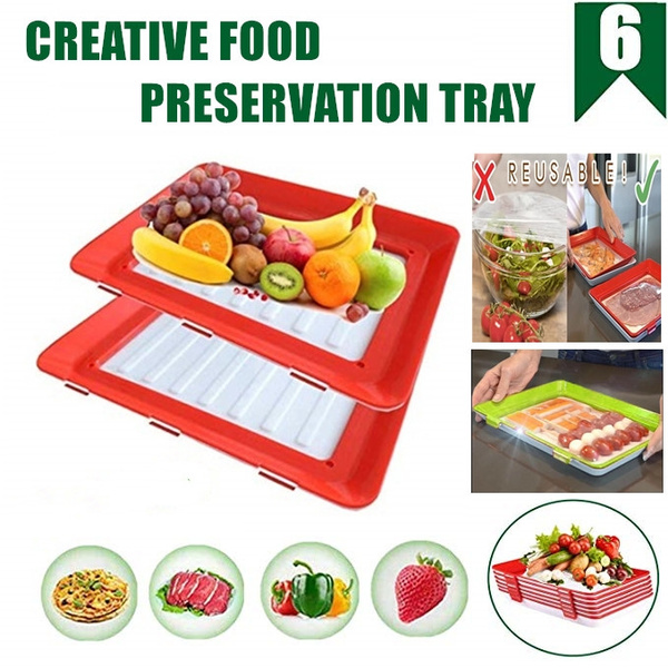 3/2/1 Pcs Creative Food Preservation Tray Red/Green Healthy Kitchen Tools  Storage Container Set