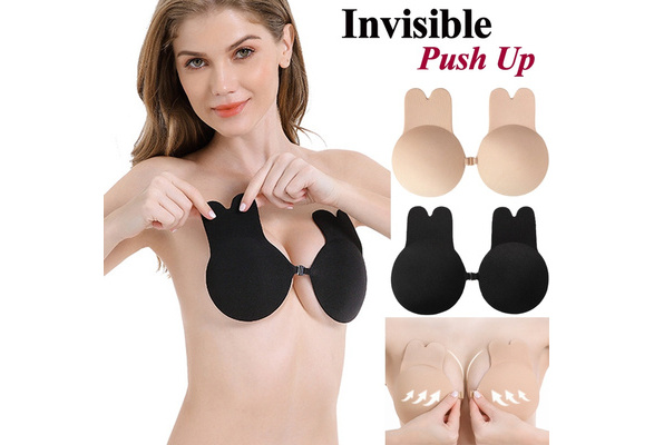 9/11/13 CM Rabbit Ear Self Adhesive Push Up Bra Women Sticky Invisible  Silicone Strapless Backless Bras Bralette Underwear