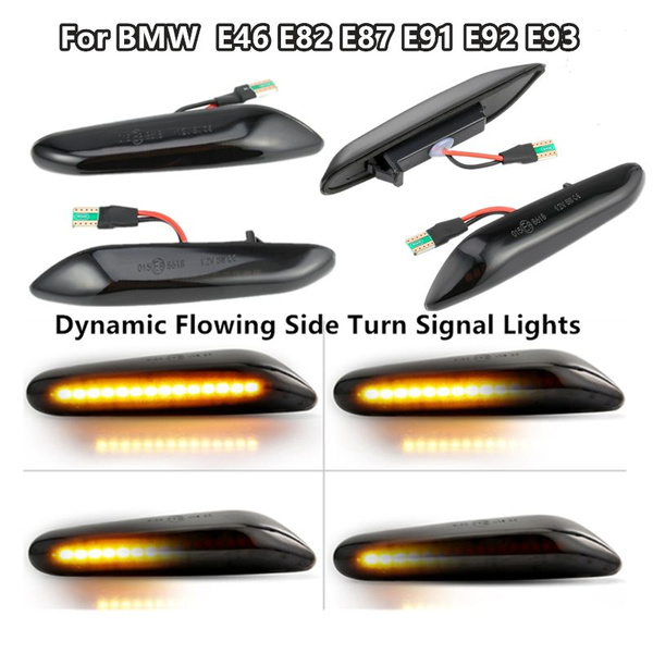 Dynamic Flowing LED Side Marker Indicator Light For BMW E46 E60 E82 E90 E91 AN01