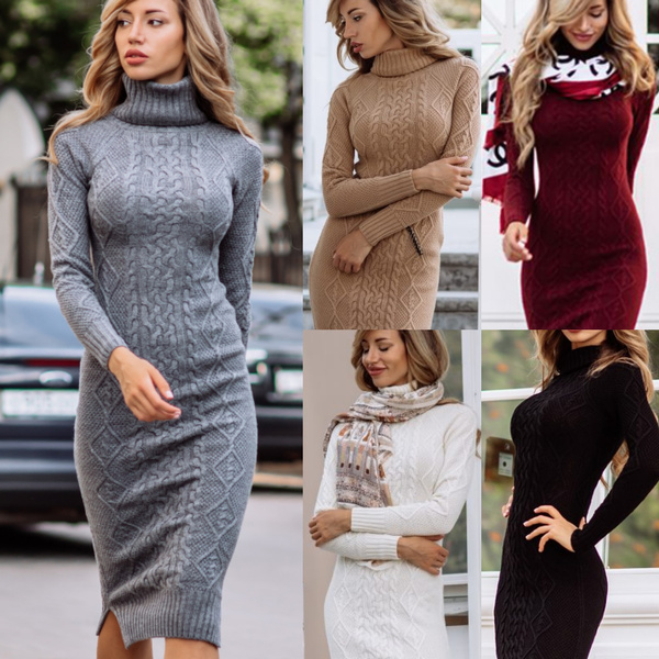 womens knit dresses for winter