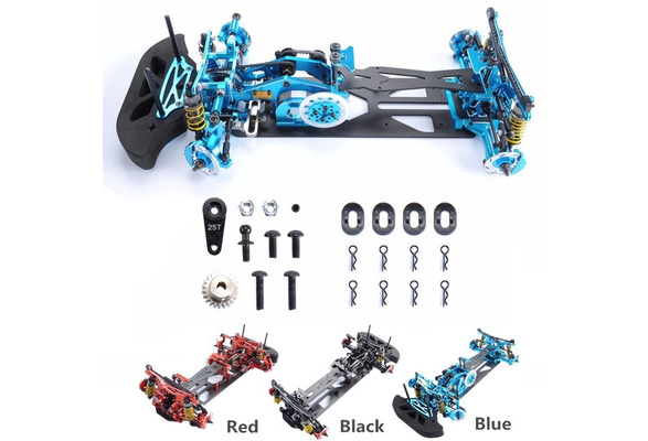 1:10 Alloy Carbon Fiber Frame Kit G4 For HSP HPI RC 4WD on Road Racing Car Blue 