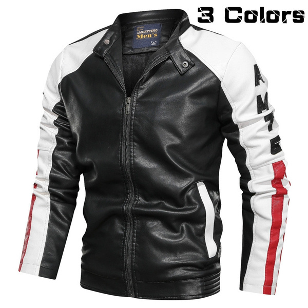 printed leather jacket mens