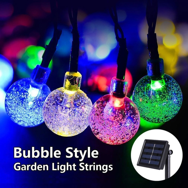 Outdoor String Lights 30 LED Solar Bulb Patio Party Garden Christmas Decor Light 