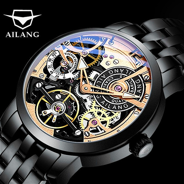 AILANG Men Watches Top Brand Luxury Hollow Square Sport Watch For Men  Fashion Leather Strap Waterproof Quartz WristWatch with Gift Box -  Walmart.com