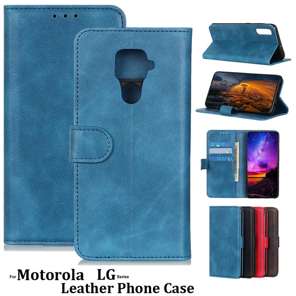 Moto One Vision Leather Wallet Case Moto One Vision Case 