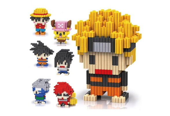 Not lego，Anime One Piece Naruto Dragon Ball Mini Action Figures Diamond  Building Block Assembly Model Educational Toys