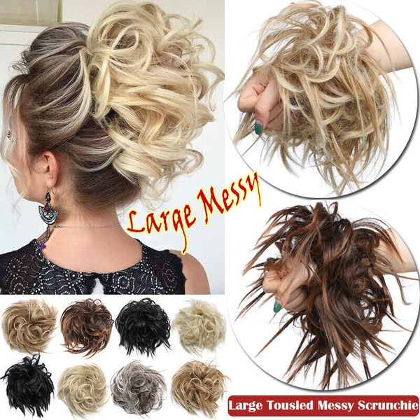 zuurstof Dageraad opslag 45g Large Thick Messy Bun Hair Scrunchie Updo Cover Curly Hair Extensions  Große dicke unordentliche Brötchen Haar Scrunchie Updo Cover lockiges Haar  Extensions | Wish