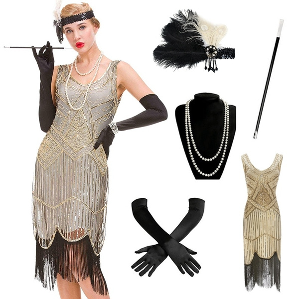 1920s Sequin Fringed Paisley Flapper Dress Gatsby Prom Party Dress | Wish