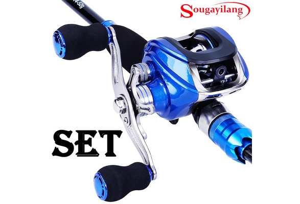 Sougayilang Blue Lure Fishing Rod and Baitcasting Reel Combo Casting Rod  and Reel Set for Saltwater and Freshwater Fishing