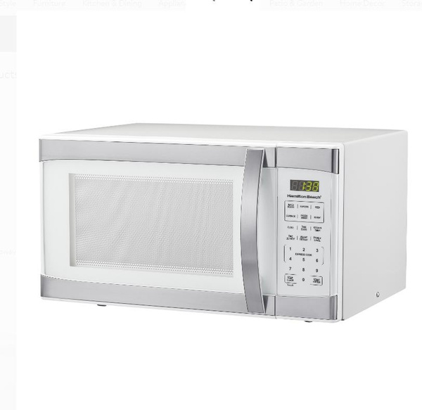 Hamilton Beach P100N30AL-WBW Digital Microwave Oven Stainless Steel 1.1  Cu.ft White