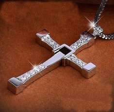 Necklace, DIAMOND, fastandfuriou, Cross necklace
