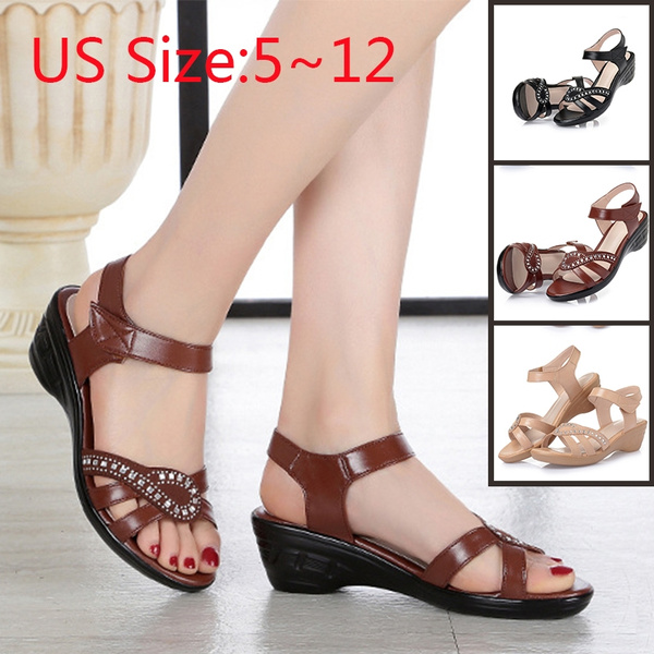 Amazon.com: Comfortable Summer Bottom Women Shoes Fashion Thick Sports  Sandals Toe Women's slipper Slippers for Elderly Women : Clothing, Shoes &  Jewelry