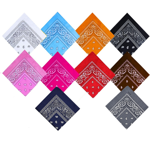 10Pcs Cotton Bandana Scarf Multifunction Paisley Pattern Headbands ...