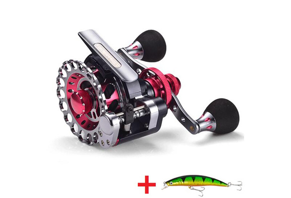 Metal Automatic Cable Fly Fishing Reel Ice Ratio 2.6:1 Trolling Reels  Right/Left Baitcasting Raft Reel