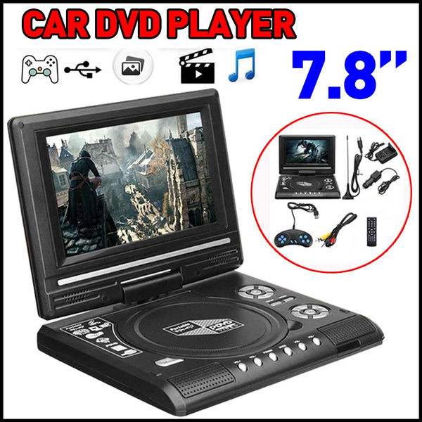 Portable 7 8 Inch Hd Dvd Player Swivel Lcd Screen Support Tv Game Card Read Function Sd Card Usb Cd Dvd Mp4 Mp5 Vcd Dvcd With Av Input Output Wish