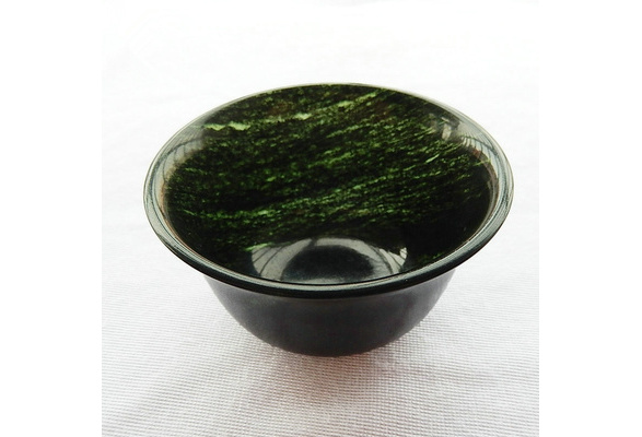 Gift bag Natural dark green jade tea bowl jade tea bowl live magnet Kung Fu Cup