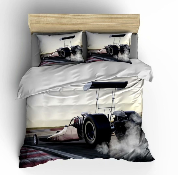 3d Race Car Quilt Cover Doona, Twin Size Race Car Bedding