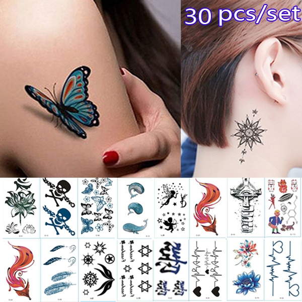 30 PCS Tattoo Sticker Fake Tattoos for Women Men Kids | Wish