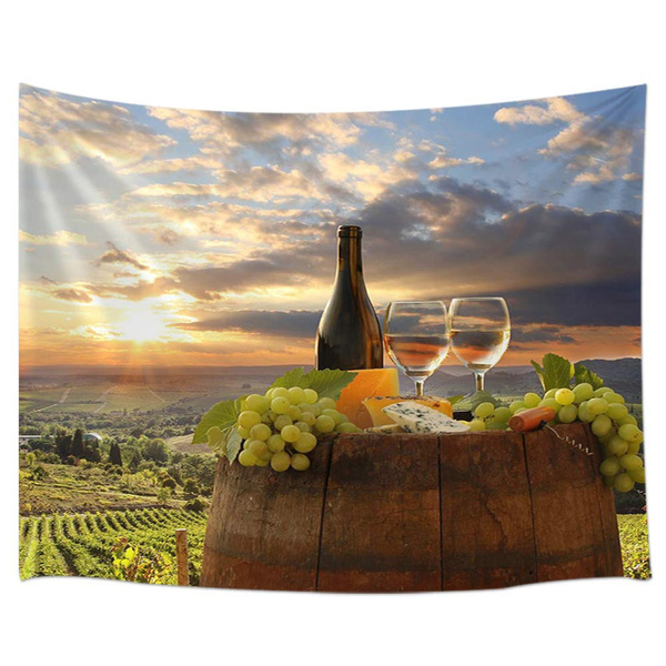 Wine tapestry wall online hangings