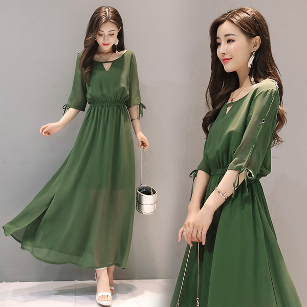 Chiffon split outlet dress