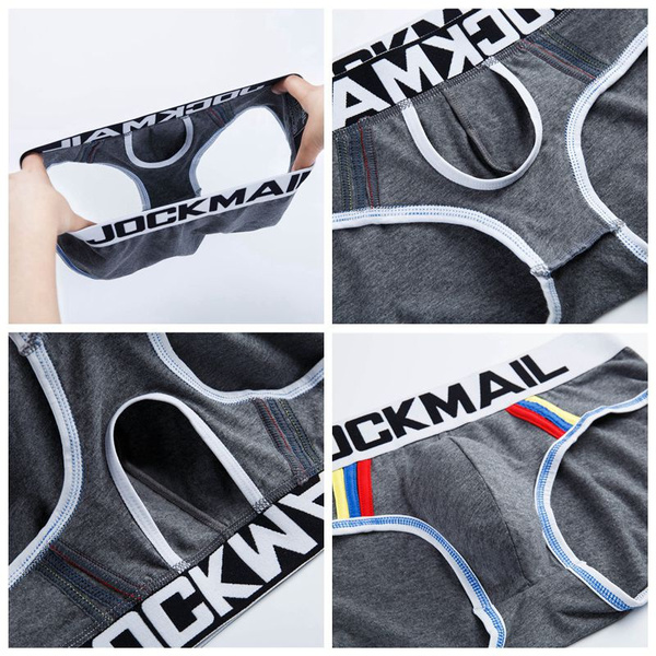 JOCKMAIL Brand Men Underwear Briefs U Convex Pouch Push Up Low Waist Breathable Cotton Boxer Briefs