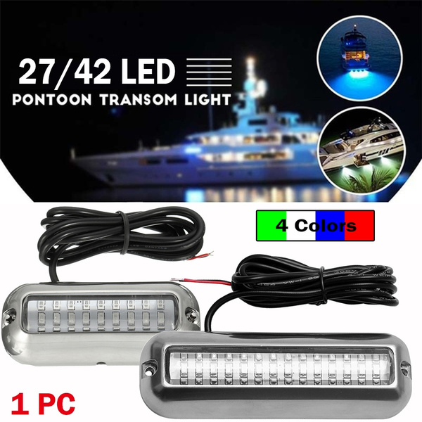 Stainless Steel 27/42LED 4 Colors Underwater Pontoon Marine/Boat ...