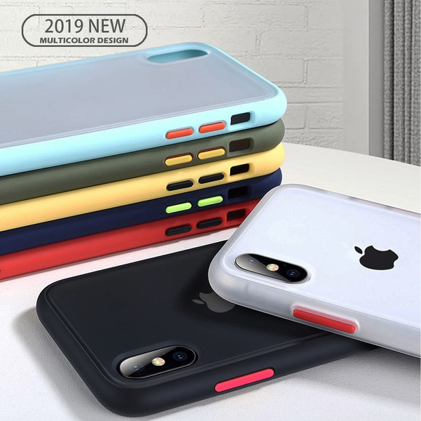 Capa de silicone transparente anti-choque para iPhone Xs Max 8 7 6 6S Plus  Capa mate com bordas macias, capa de proteção anti-choque e anti-queda |  Wish
