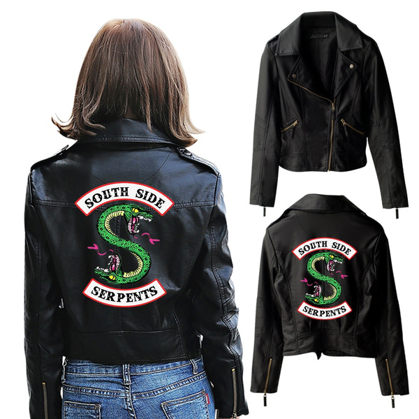 New Print Riverdale Pu Printed Logo Southside Riverdale Serpents Jackets Women Riverdale Serpents Streetwear Leather Jacket Wish