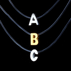 Steel, Stainless, Chain Necklace, initialsnecklace
