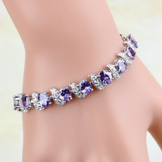 Charm Bracelet, Crystal Bracelet, Joyería de pavo reales, Chain