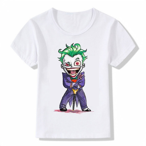 Children Joker Cartoon Design Funny T-Shirts Kids Baby Cute Clothing Boys  Girls Casual Tops Tees | Wish