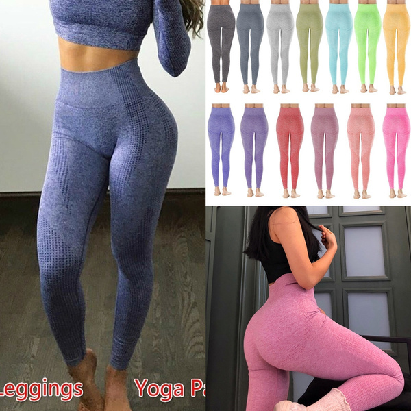 Women Seamless Leggings Yoga Pants High Waist Push Up Fitness Gym Workout  Sports