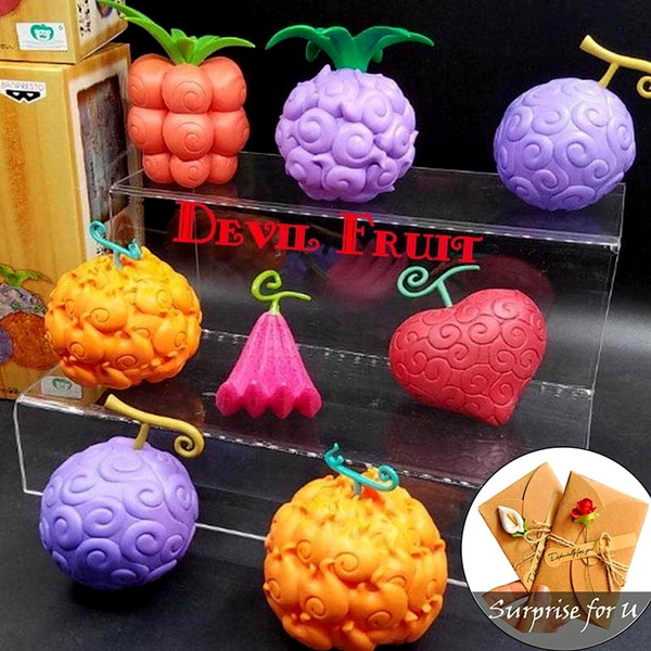 4pcs/set Anime One Piece Devil Fruit Pvc Burning Surgery Black Fruit Model  Toy