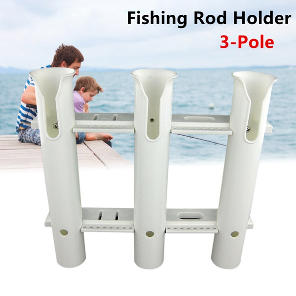 Outdoor 3 Tube Fishing Rod Holder Pole Rest Rack Bracket for