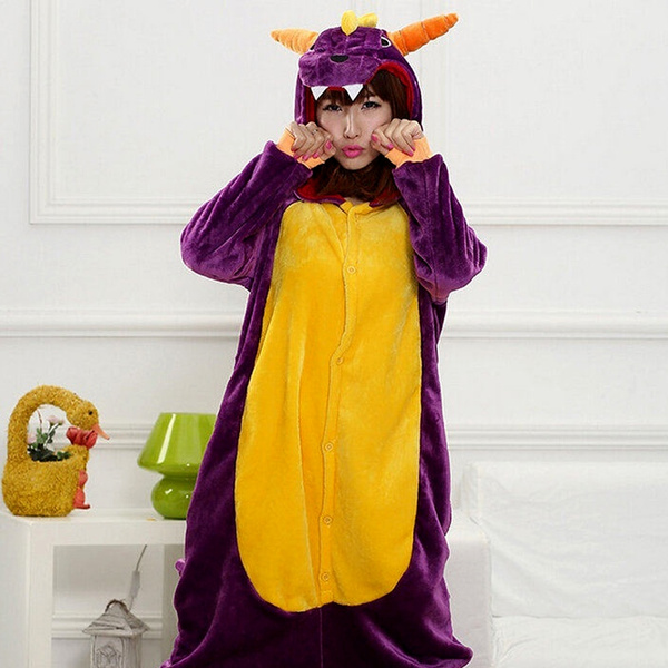 Animal Onesie Sleepwear Suit Spyro Dragon Onesie Unisex Adult Pajamas Cosplay Costume