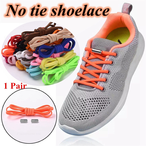 New Metal Tip Shoestrings Fast Lacing No Tie Shoelaces Sneakers Shoelace  Elastic Shoe Laces Quick Lazy Laces