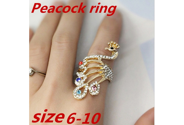 Elegant Gold Color Peacock Open Rings For Women Party Silver Wedding Animal  Figure Adjustable Ring Jewelry Famale Cuff Ring - Rings - AliExpress