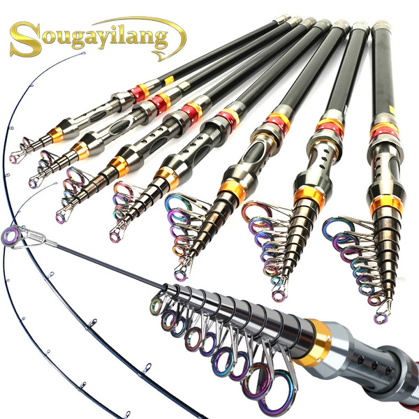Sougayilang Telescopic Fishing Rod, Carbon Fiber Spinning & Casting R
