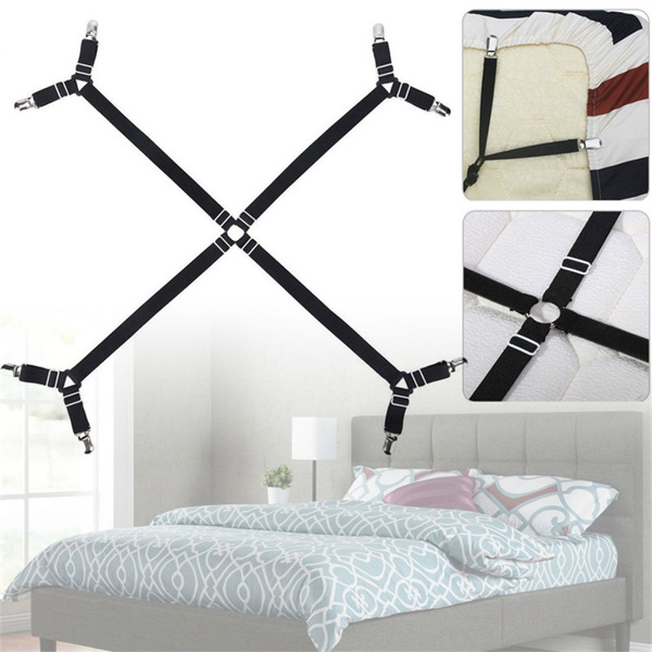 Bed Sheet Fasteners Adjustable Crisscross Elastic Sheet Suspenders