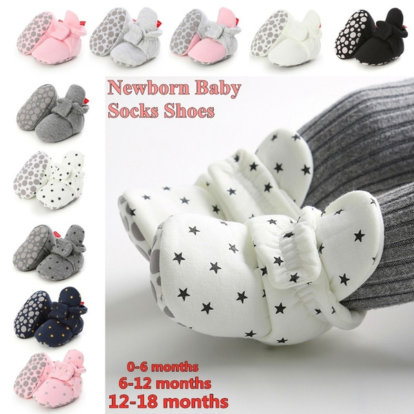 Infant Crib Shoes First Walkers Booties Baby Cotton Socks Shoes Star Toddler