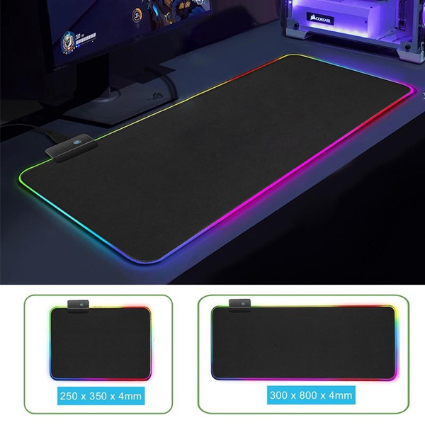 1000X500X4Mm Size_5 Mouse Pads RGB Gaming Pad LED Light Computer XL Gamer Desk Pad Non Slip for Pc Keyboard Pad 