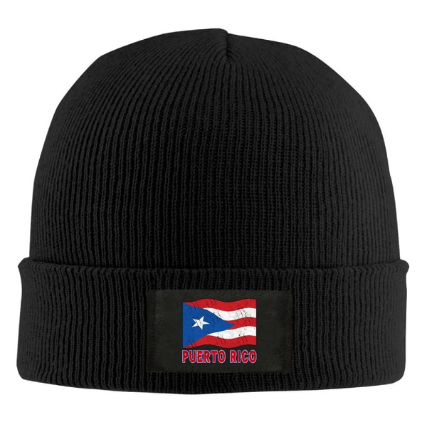 Puerto Rico Flag Puerto Rican Unisex Knit Beanie Hat 100% Acrylic Daily ...