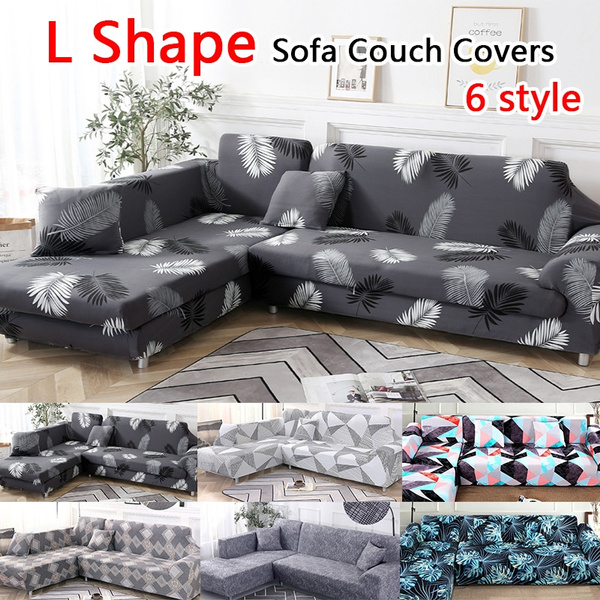 L Shape Cushion Protectors Sofa Cover, White Sectional Sofa Slipcover