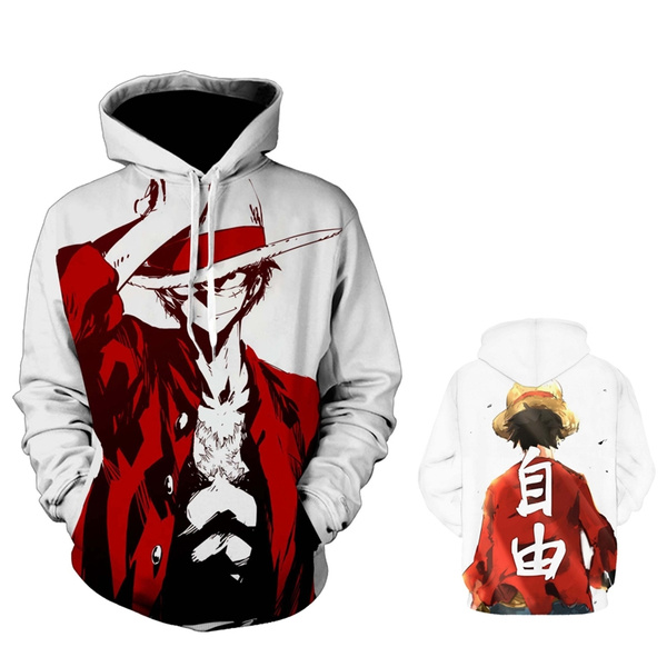 New Anime One Piece Hoodies Monkey D. Luffy Men 3D Hoodie Coat