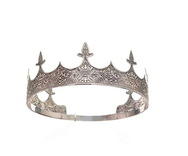 Antique Silver King Medieva Crown Headband Pu Crown Men Crown Headdress  Party Favors