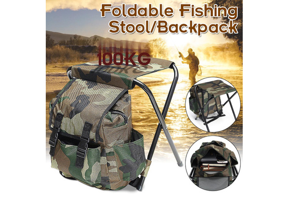 Fishing Chair Backpack 2 In 1 Fishing Hunting Stool Backpack Rucksack  Folding Seat Chair Bag Camping Hiking Foldable Outdoor